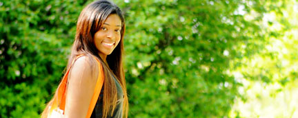 Smiling Student outdoors on Campus